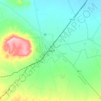 Dahmani topographic map, elevation, terrain