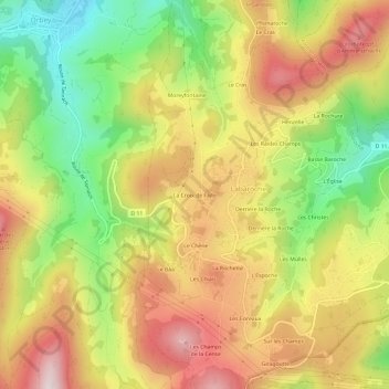 La Croix de Faîte topographic map, elevation, terrain