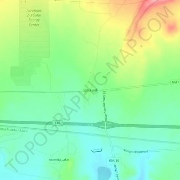 San Fidel topographic map, elevation, terrain