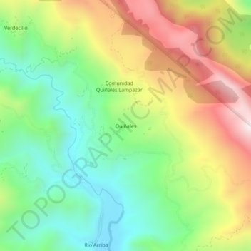 Quiñales topographic map, elevation, terrain