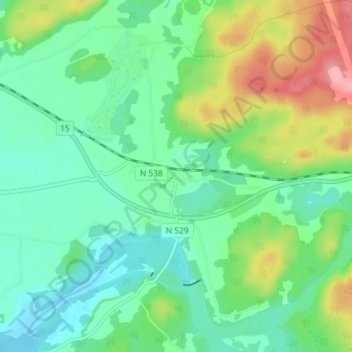 Skogaby topographic map, elevation, terrain
