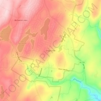 Craig's Crest topographic map, elevation, terrain