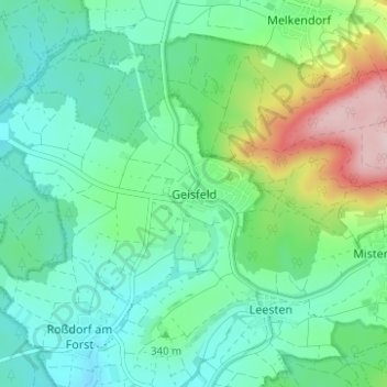 Geisfeld topographic map, elevation, terrain