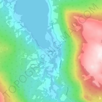 Tennevoll topographic map, elevation, terrain