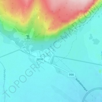 Skaftafell topographic map, elevation, terrain