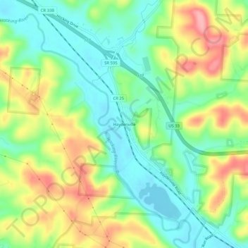 Haydenville topographic map, elevation, terrain
