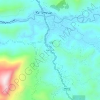 Yainna topographic map, elevation, terrain