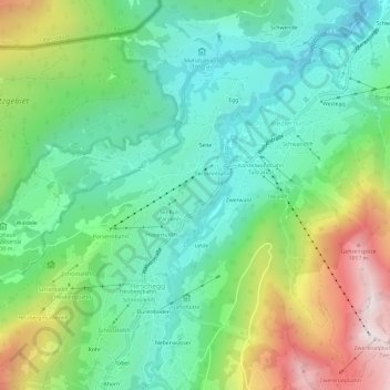 Kleinwalsertal topographic map, elevation, terrain