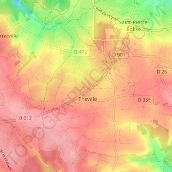 La Chaussée Perouelle topographic map, elevation, terrain