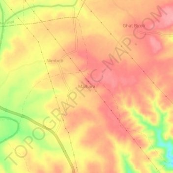 Malhara topographic map, elevation, terrain