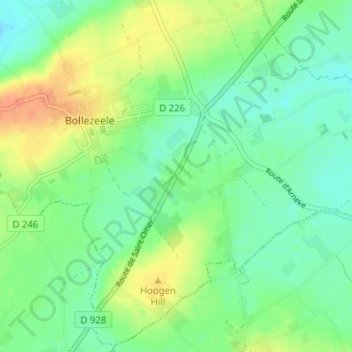 Les Cinq Rues topographic map, elevation, terrain
