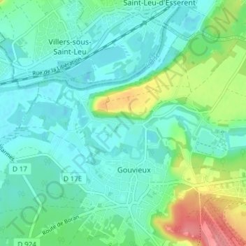 Chaumont topographic map, elevation, terrain