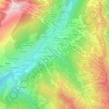 La Charniaz topographic map, elevation, terrain