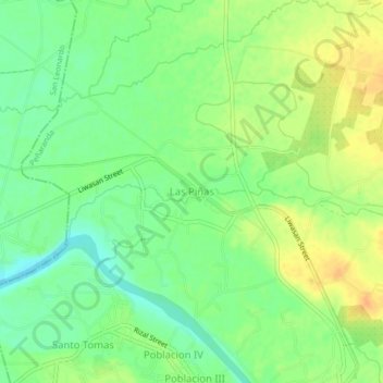 Las Piñas topographic map, elevation, terrain