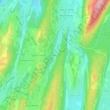 Asnière topographic map, elevation, terrain