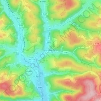 Rue des Chamiots topographic map, elevation, terrain