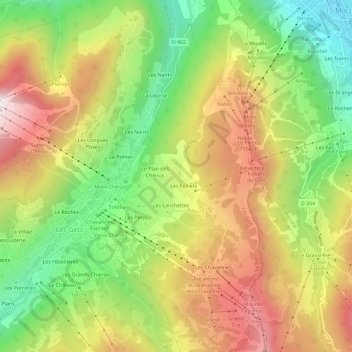 La Culaz topographic map, elevation, terrain