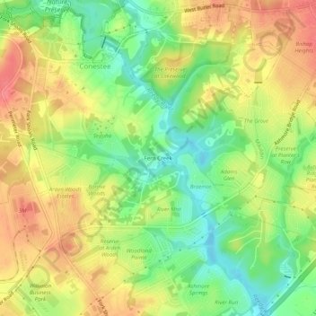 Fern Creek topographic map, elevation, terrain