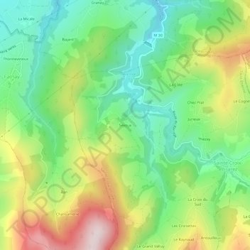 Seyoux topographic map, elevation, terrain