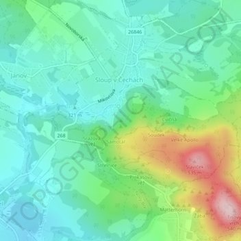 Wanne topographic map, elevation, terrain