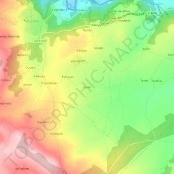 Güián topographic map, elevation, terrain