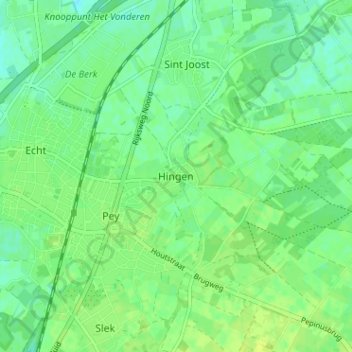 Hingen topographic map, elevation, terrain