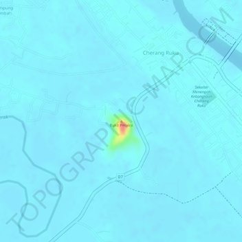 Bukit Peraksi topographic map, elevation, terrain
