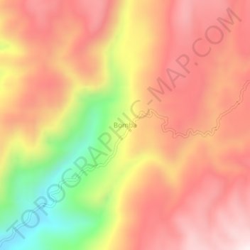 Bomba topographic map, elevation, terrain