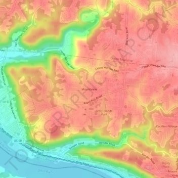 Mountview topographic map, elevation, terrain