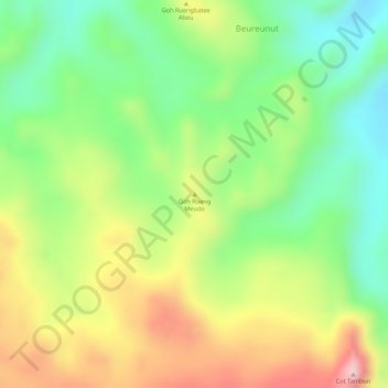 Goh Rueng Meudo topographic map, elevation, terrain