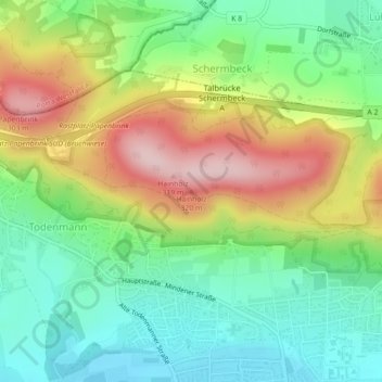 Hainholz topographic map, elevation, terrain