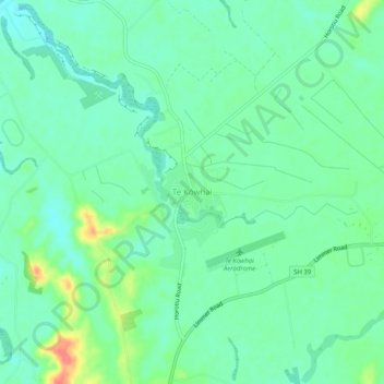 Te Kōwhai topographic map, elevation, terrain