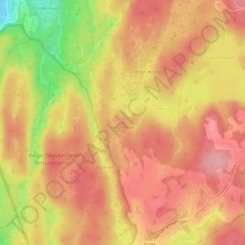 Höga berget topographic map, elevation, terrain