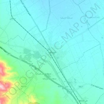 Grombalia topographic map, elevation, terrain