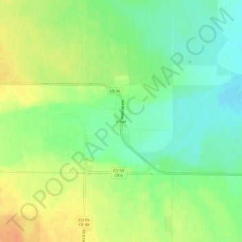 Cope topographic map, elevation, terrain
