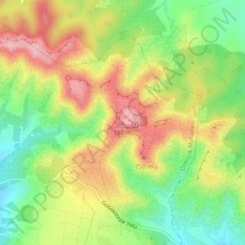 Göbeklitepe topographic map, elevation, terrain