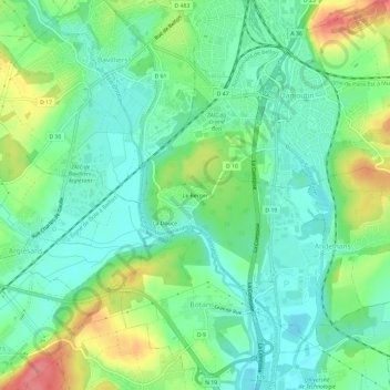 Le Berger topographic map, elevation, terrain