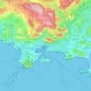 Toulon topographic map, elevation, terrain