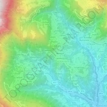 Carosso topographic map, elevation, terrain