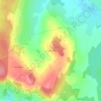La Gaillarderie topographic map, elevation, terrain