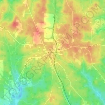 Randolph topographic map, elevation, terrain