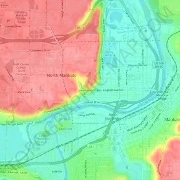 Riverbend Estates topographic map, elevation, terrain