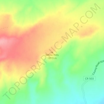 White Hills topographic map, elevation, terrain