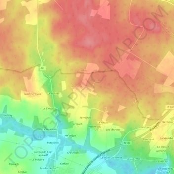 Cornebot topographic map, elevation, terrain