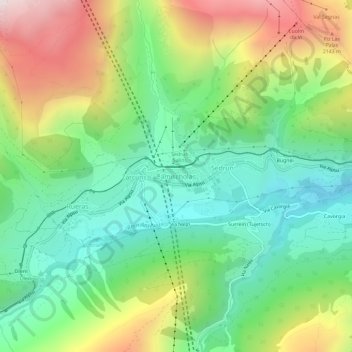 Camischolas topographic map, elevation, terrain