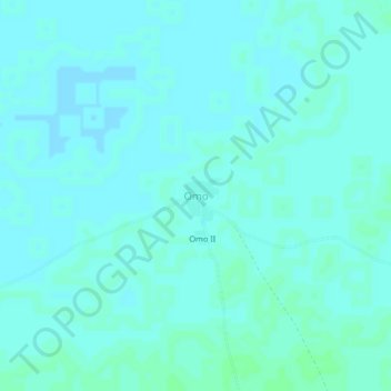 Omo topographic map, elevation, terrain