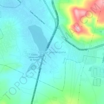 Colonia Guadalupana topographic map, elevation, terrain