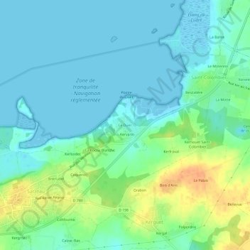 Le Duer topographic map, elevation, terrain