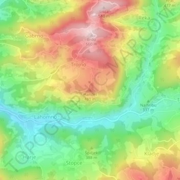 Laško topographic map, elevation, terrain