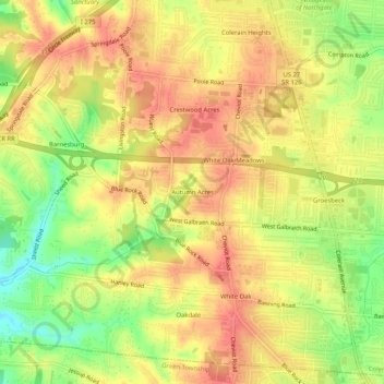 Autumn Acres topographic map, elevation, terrain